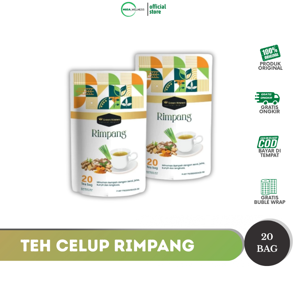 

TEH RIMPANG GREEN HAWA – paket hemat 2 pcs @20 teh rimpang | jahe | kunyit | serai | lengkuas | atasi masuk angin | redakan perut kembung | original 100%