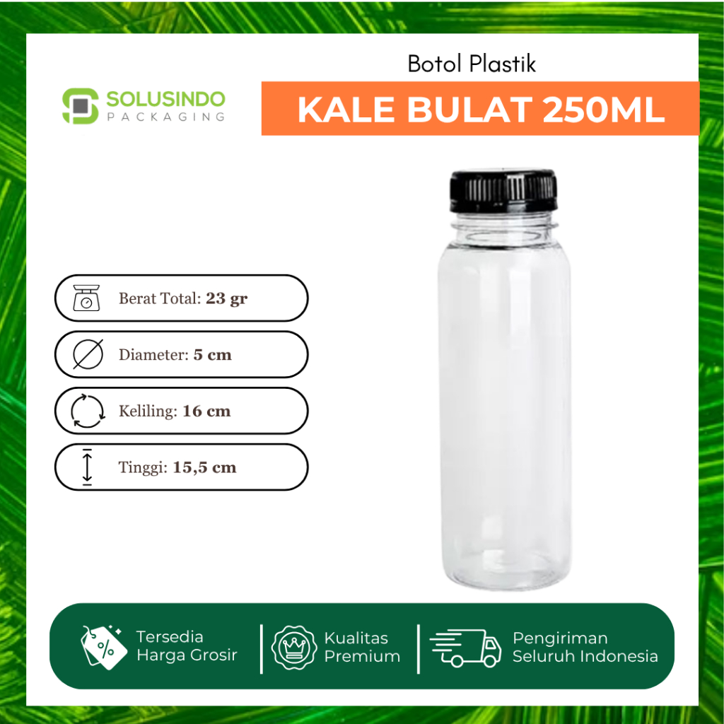 Botol Plastik Kale Kotak 250ml PET (MINIMAL 10 PCS)