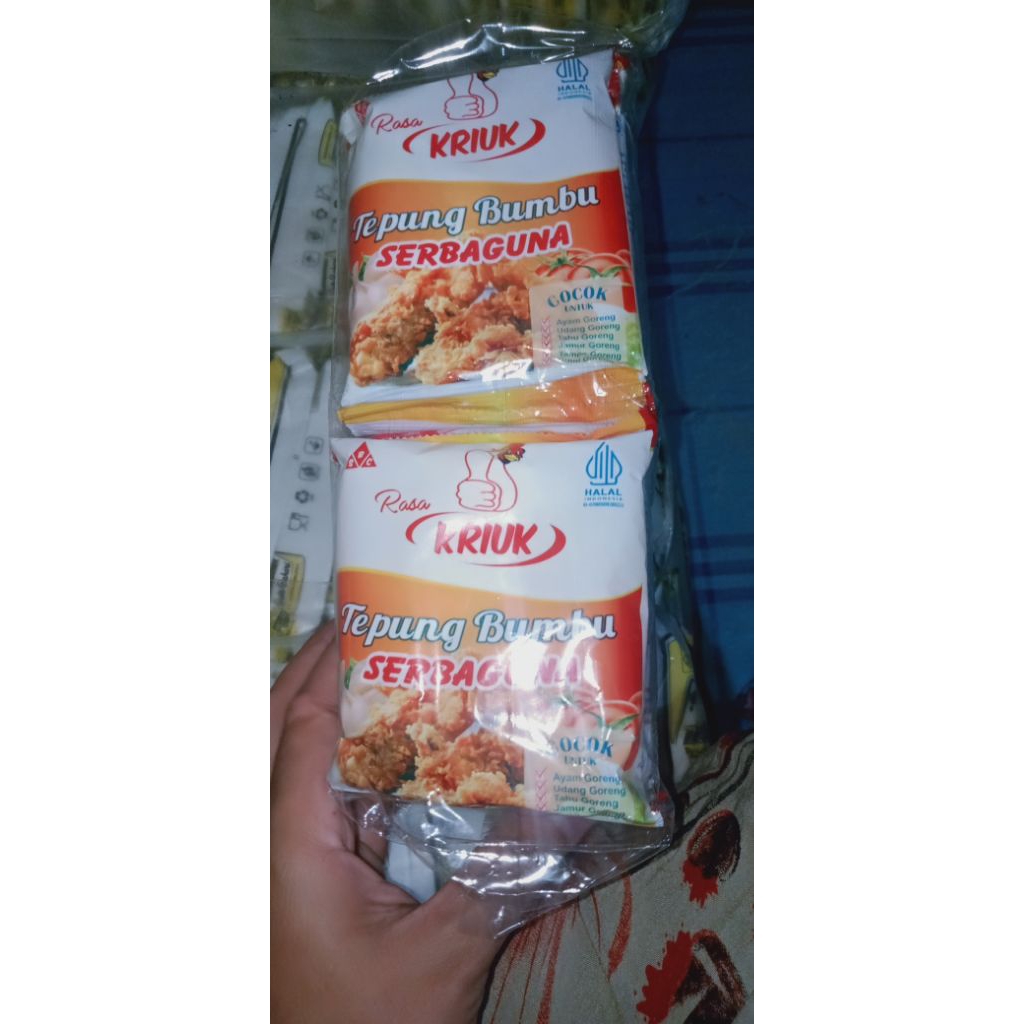

Tepung Krispy //harga perpack isi 20pcs rasa gurih sudah berbumbu instan bisa untuk bikin kentaky ,tempe goreng dan lainnya sesuai selera anda