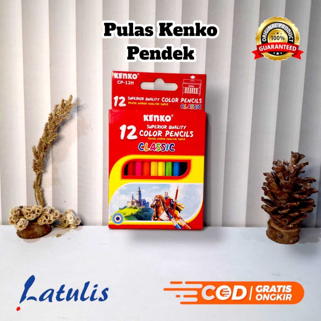 

Pensil 12 Warna Pendek Kenko Mini / Color Pencil CP-12H Half Paper Box Classic