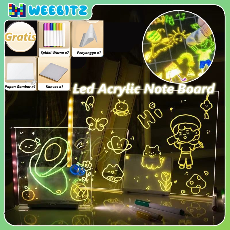 

Weebitz Acrylic Planner List LED Aesthetic Akrilik Drawing Papan Night Light DIY Lukisan Transparan