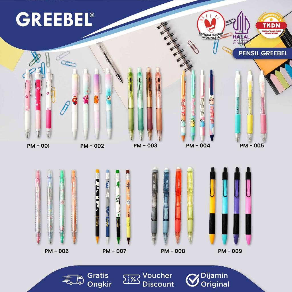 

GREEBEL Pensil Mekanik Varian (1PCS) / Mechanical Pencil / Propelling Pencil Mechanic