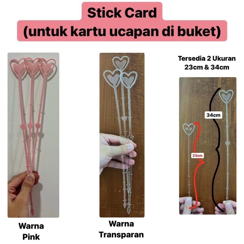 

Stik Kartu Ucapan (23cm & 34cm) Stik Card Stick Greeting Card Holder Buket Stik Kartu
