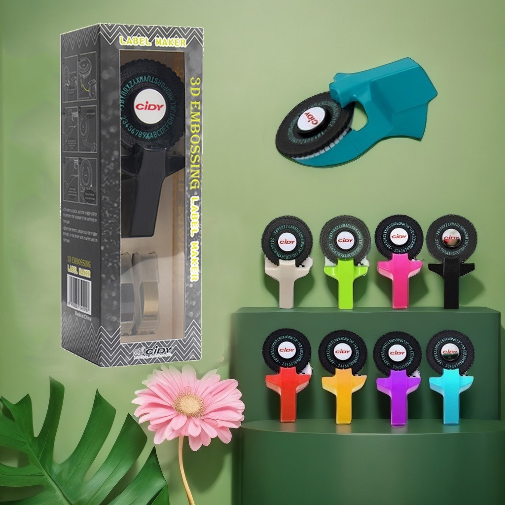 

CIDY Mini Portable Manual Label Maker DIY 3D Embossing Label Writer Printer with Plastic 9mm Label Tapes