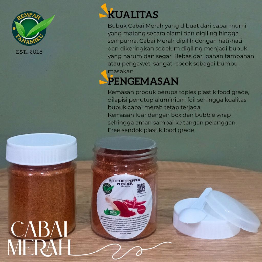 

Bubuk Cabai Merah 50gr Premium Red Chili Pepper Powder Premium 50 gram