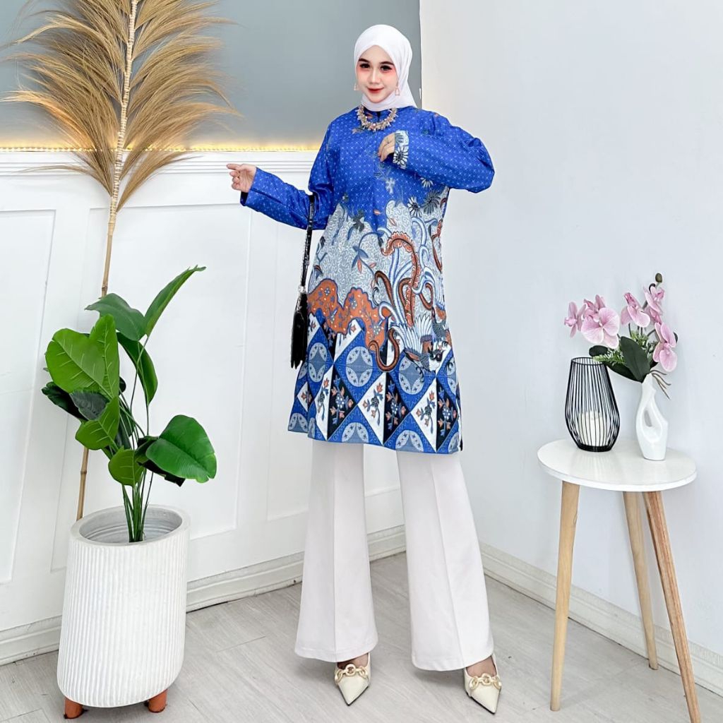 TERBARU NEW TUNIK BATIK BUSUI TERMURAH SERAGAM GURU KANTOR PENGAJIAN KONDANGAN BLOUS ATASAN WANITA
