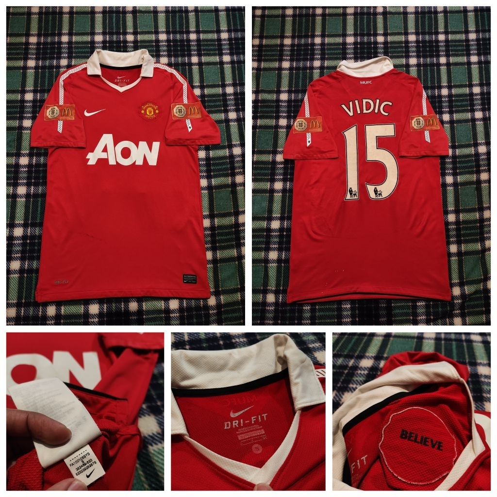 baju jersey bola Manchester United home FA Cup 15 VIDIC rame limited
