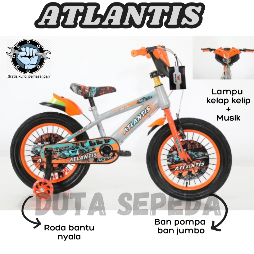sepeda anak laki 16 inch BMX usia 4 - 6 Tahun