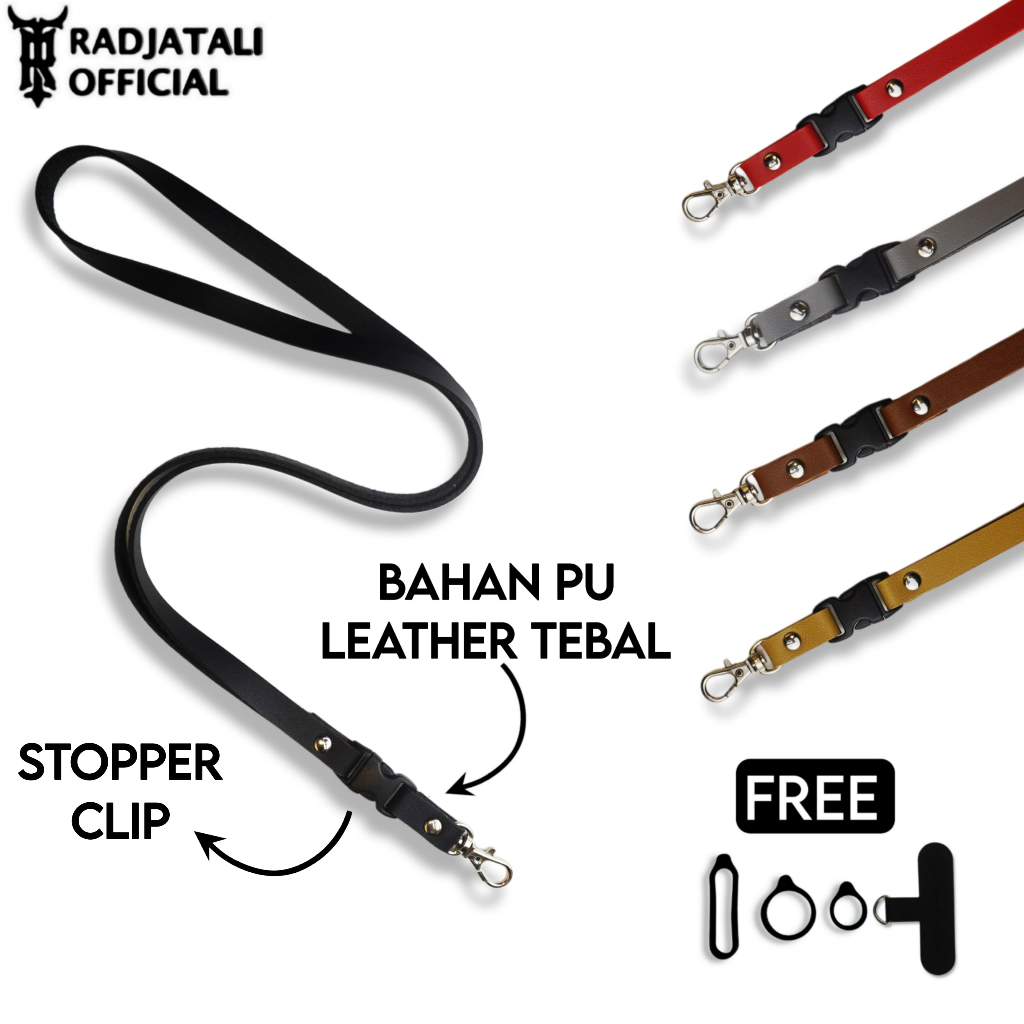 

Tali Lanyard Kulit PU Leather 1cm V3 / Tali Gantungan hp