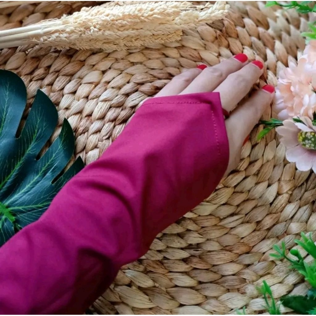 pelindung lengan muslimah - Handsock Cincin Polos Premuim/ Manset Tangan Panjang Wanita hand sock