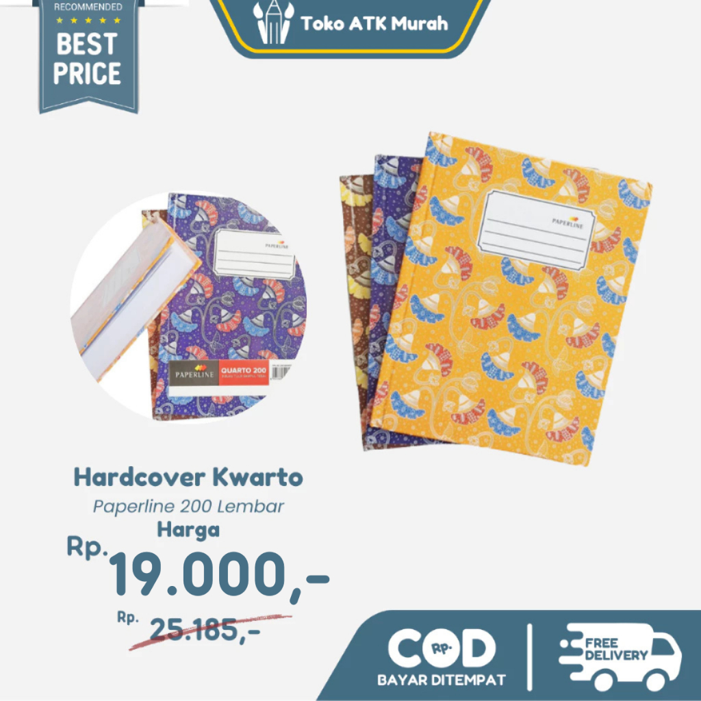 

Buku Tulis Quarto 200 Lembar Hardcover Paperline - Buku Agenda Kwarto