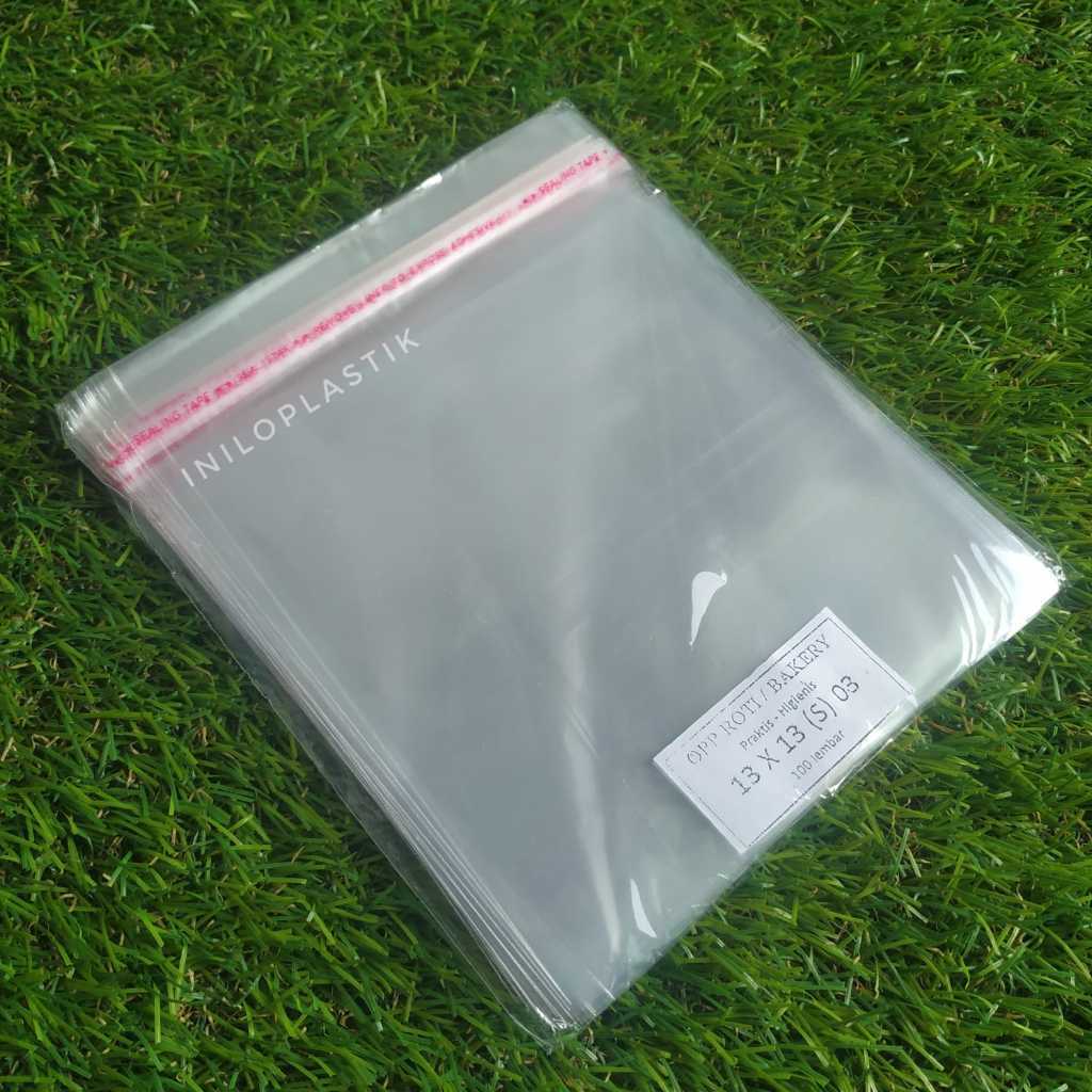 Plastik OPP Seal Roti Pie Souvenir lem perekat 13x13 / Plastik Kue Seal OPP 13cm x 13cm
