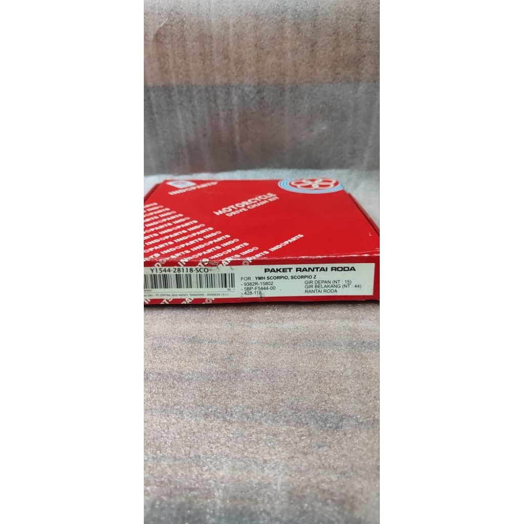 GEAR GIR GER SET YAMAHA SCORPIO SCORPIO Z 15T 44T 428-118 INDOPART