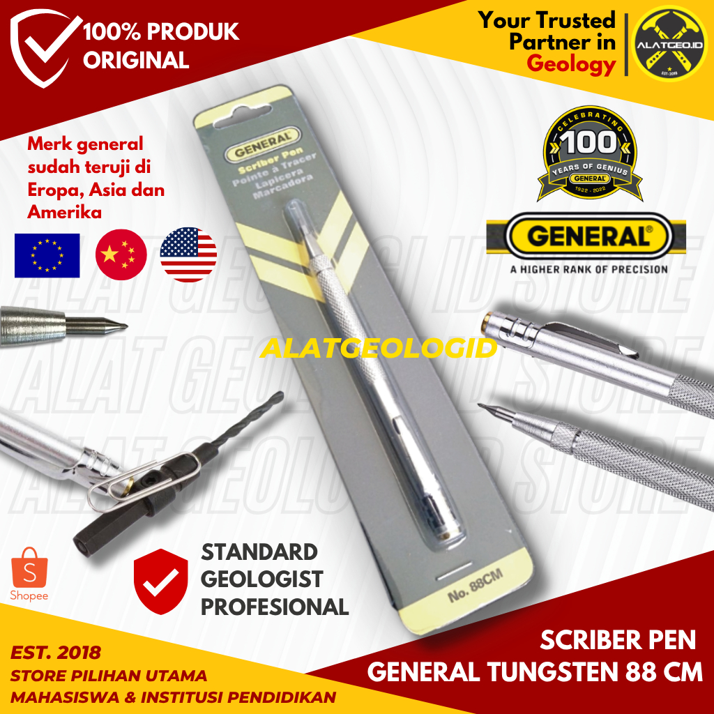 

Scriber Pen General 88 cm Tungsten scriber pen magnetic CM-88 geologi