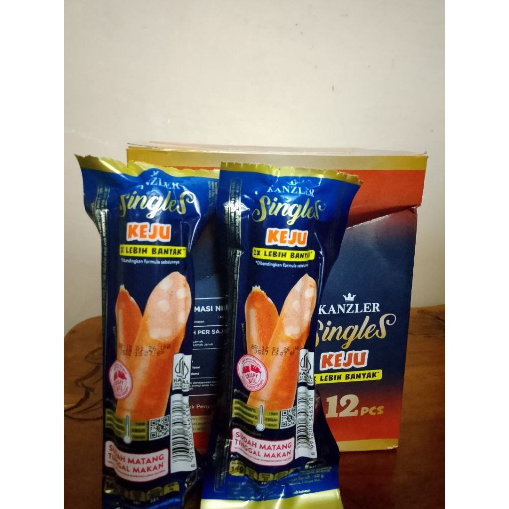 

1 BOX SOSIS KANZLER SINGLES 65GR RASA KEJU 1 BOX ISI 12pcs