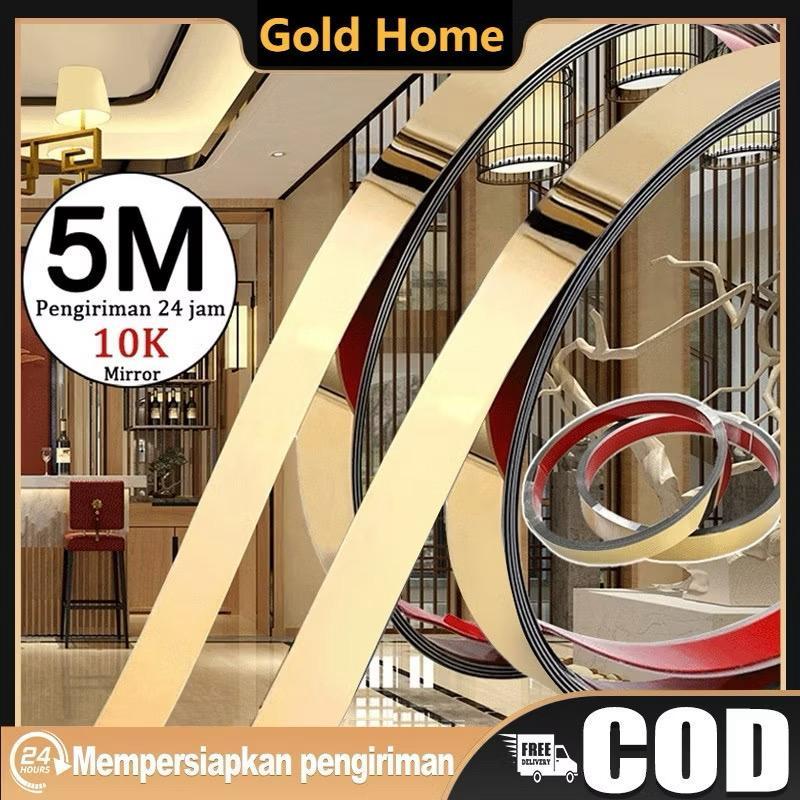 list gold wall molding List Plat Strip Sticker Stiker Stainless Steel Mirror Gold Mirror