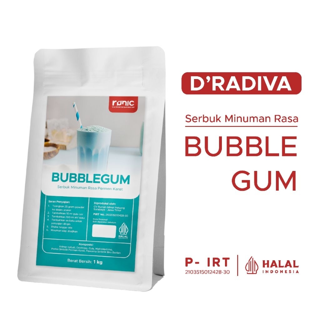 

Bubuk Minuman Premium Bubble Gum RUNIC 1kg