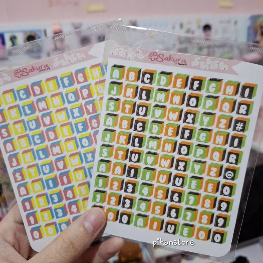 

Alphabet Sticker Sheet/ Stiker Huruf Kiss Cut/ Abjad Tempelan Journal Notebook Lucu