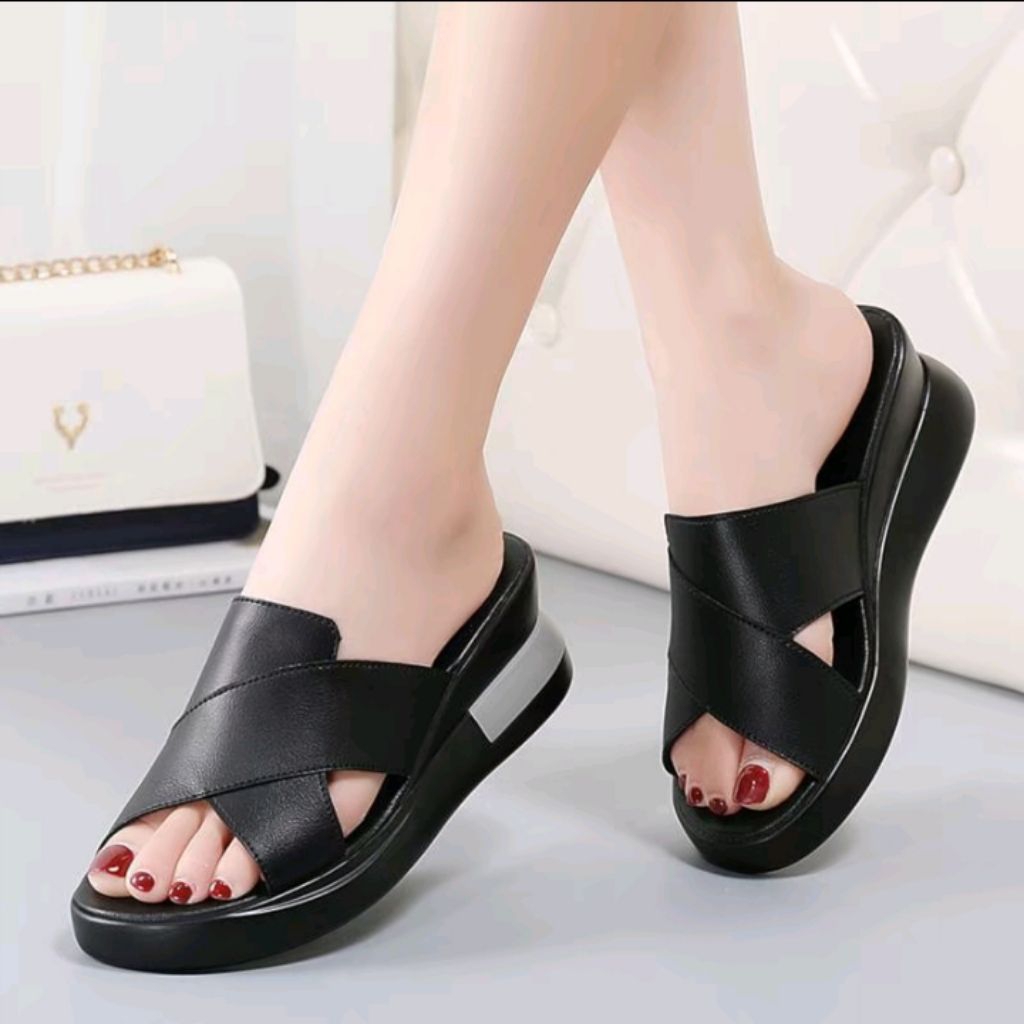 Platform Sandal Wedges Wanita Viral 2025 Sandal Wedges Terbaru