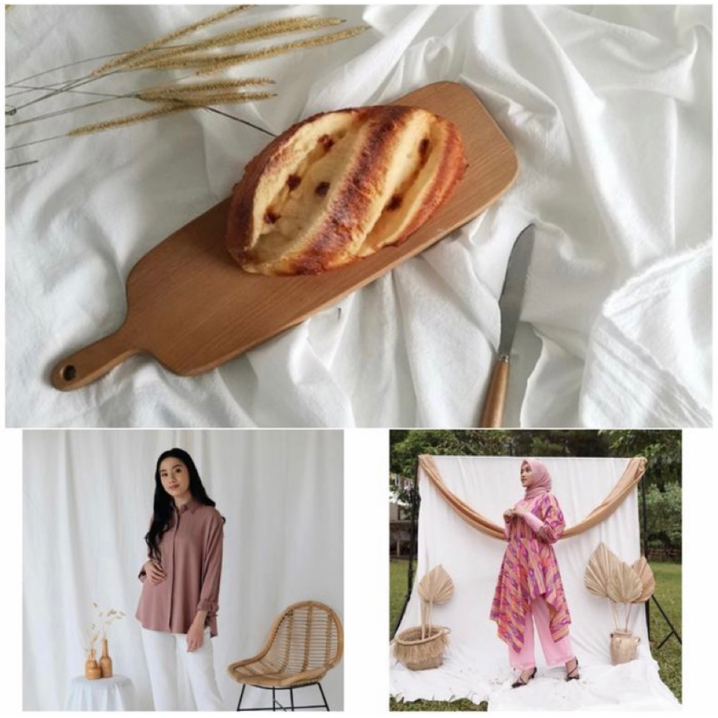 Kain background putih polos backdrop photo aesthetic