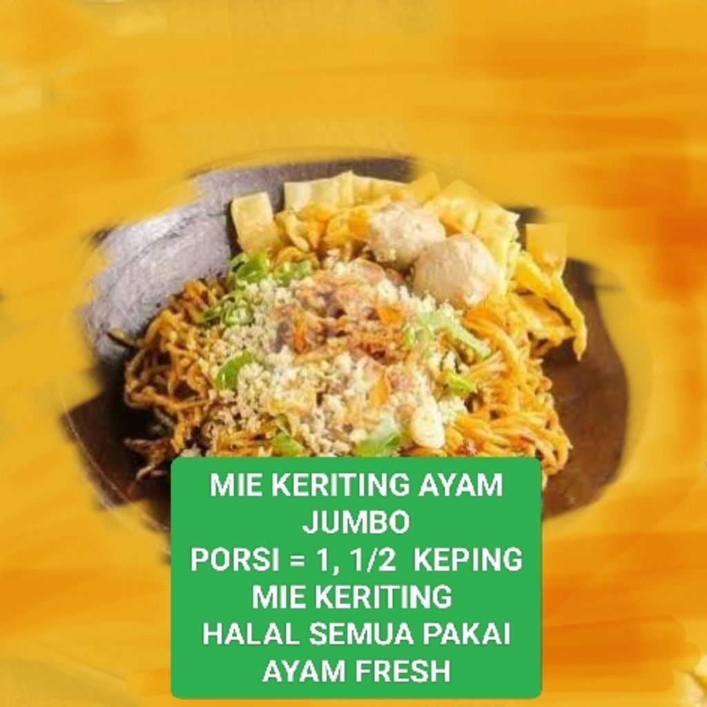 

MIE KERITING AYAM PORSI JUMBO READY SETIAP HARI LOKASI RUNGKUT WONOREJO