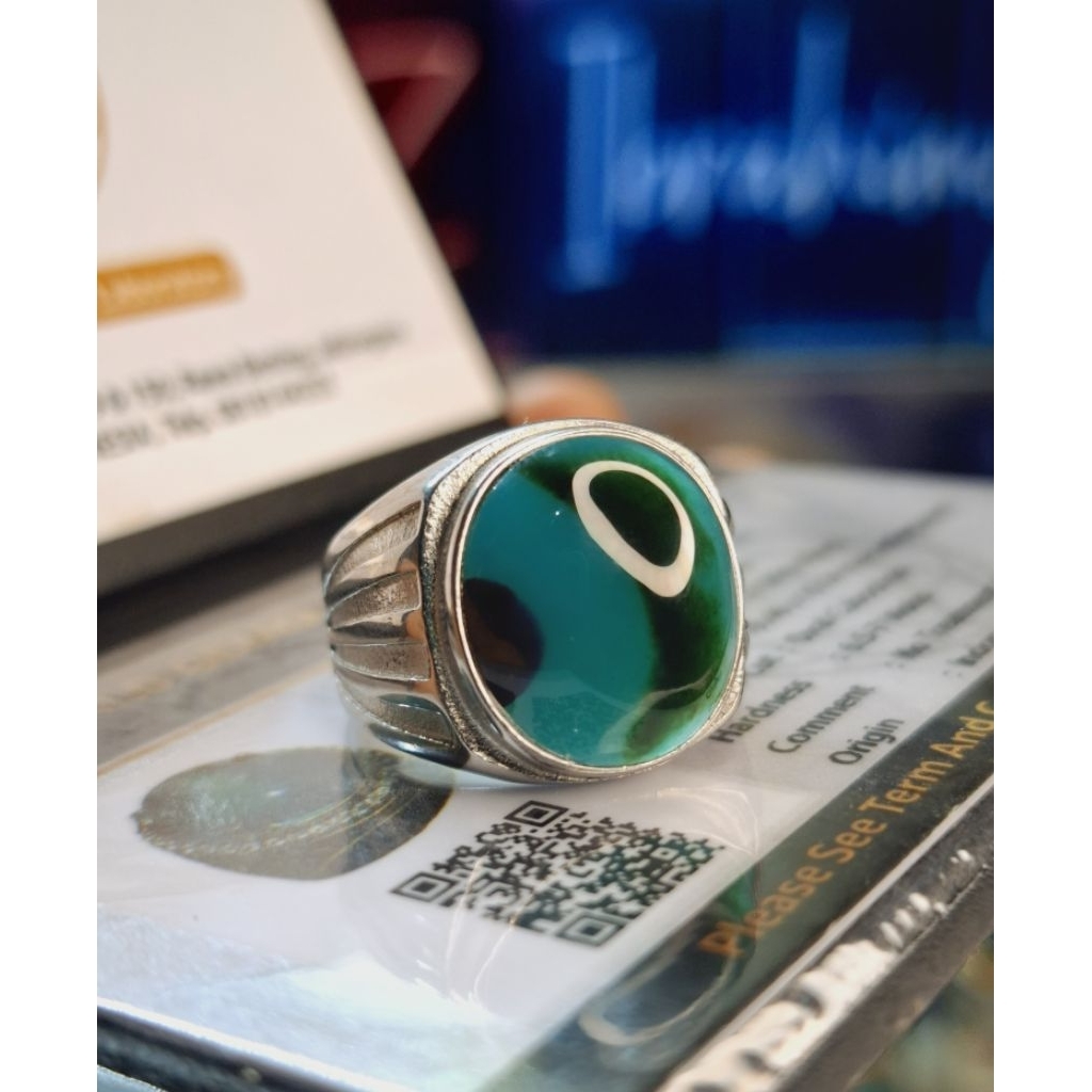 Cincin Batu Natural Bacan Doko Lawas Super| Titanium