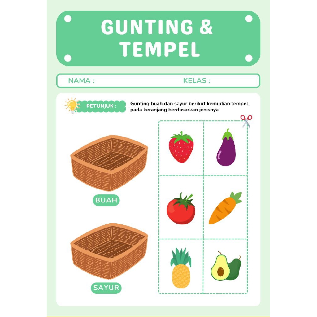 

worksheet gunting dan tempel , worksheet anak, kertas gunting dan tempel anak