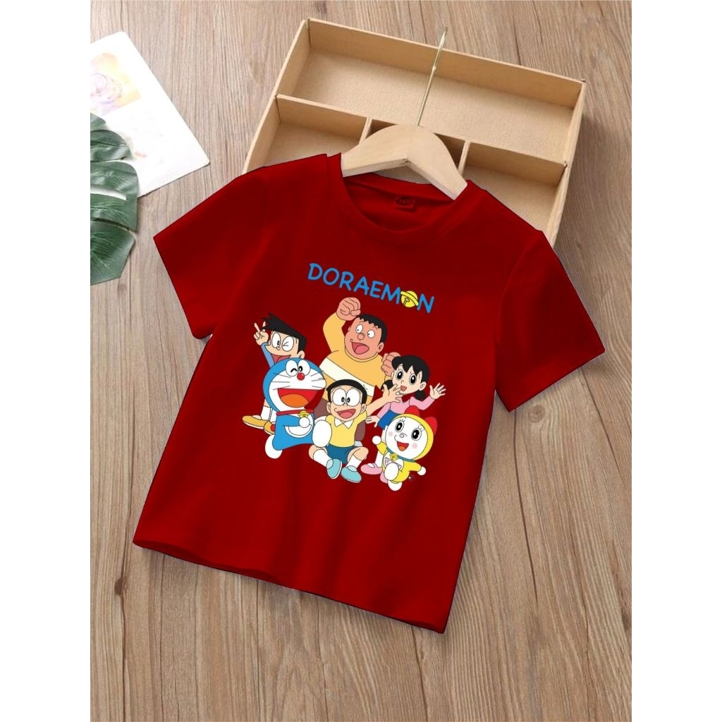 baju kaos distro anak perempuan lucu motif doraemon