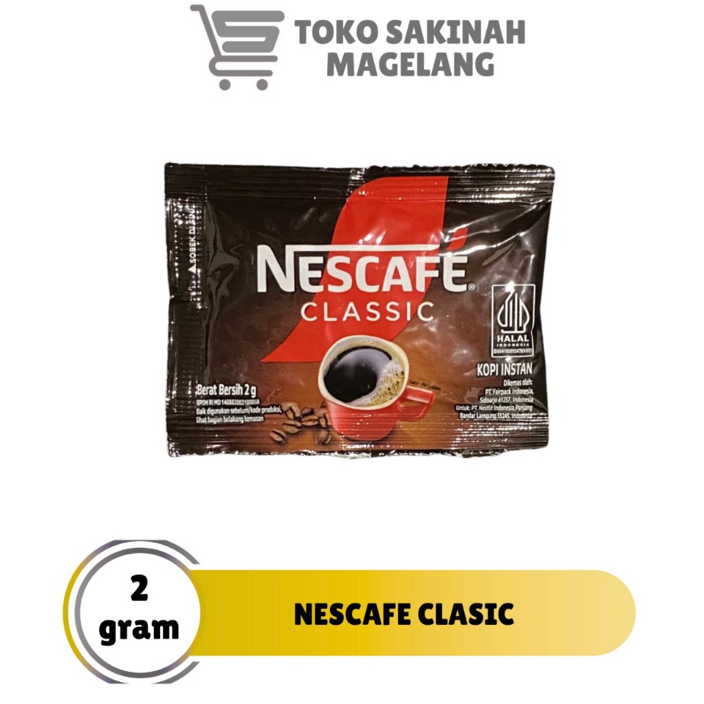 

NESCAFE classic kopi hitam tanpa gula 2gr