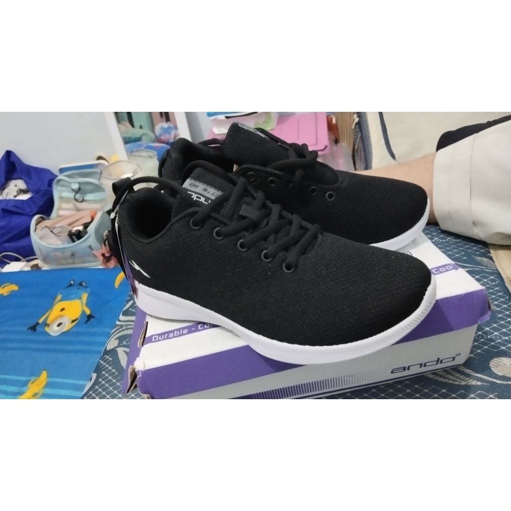 SEPATU SEKOLAH ANDO SEKOLAH HITAM PUTIH / SEPATU ANDO MURAH /  SEPATU SEKOLAH MURAH HITAM / SEPATU A
