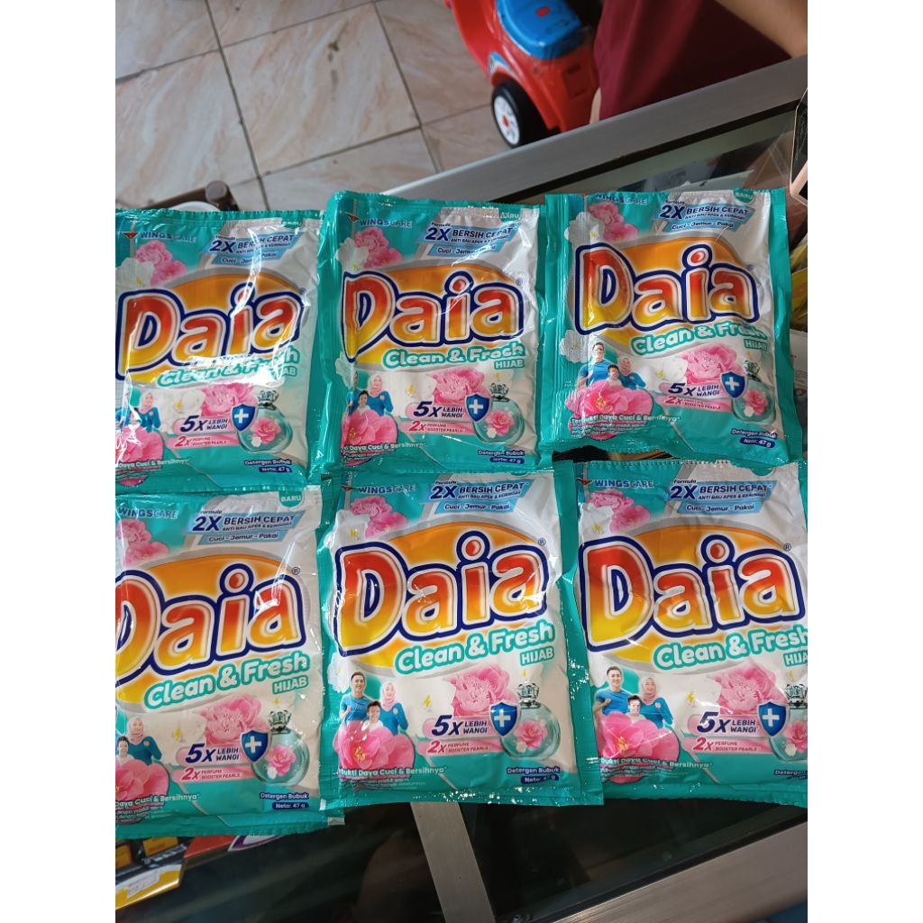 Daia Detergen Bubuk Renceng 12 bks x 47 gr / Daia detergen bubuk 12 pcs / daia detergen bubuk rencen