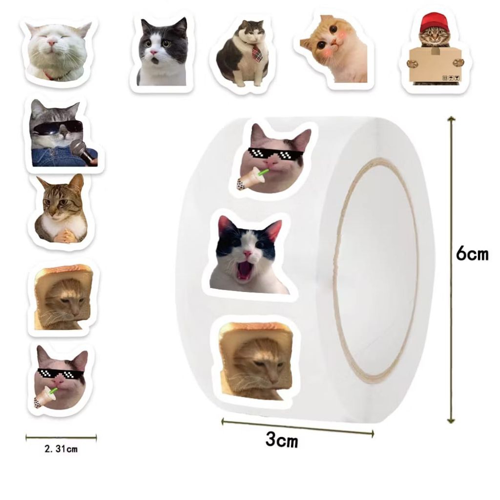 

20pcs sticker kucing lucu, meme kucing, gambar random