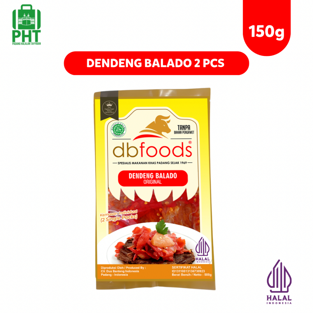 

Dendeng Balado DBFOODS Individual 2 Pcs Original 150g Praktis Siap Makan Asli Padang