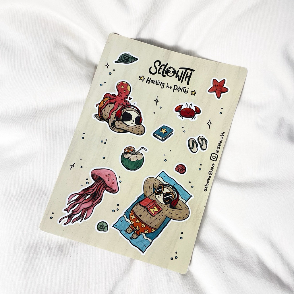 

Selowth Halfcut Sticker Pack - Healing ke Pantai