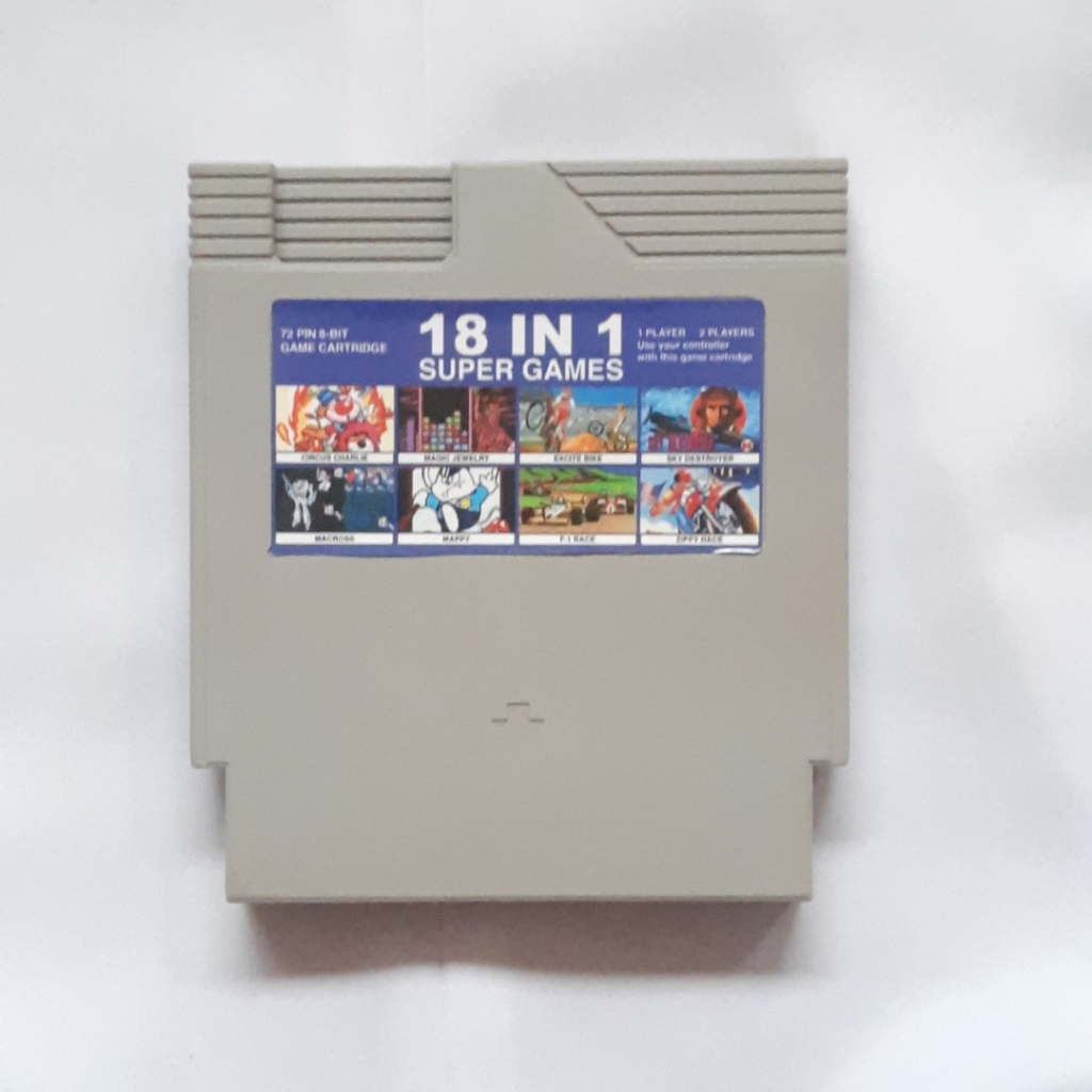 Kaset Nintendo NES 8 Bit 72 Pin Multi 18 in 1 Normal Tested Judul For Nitendo Console Vcom Love Game