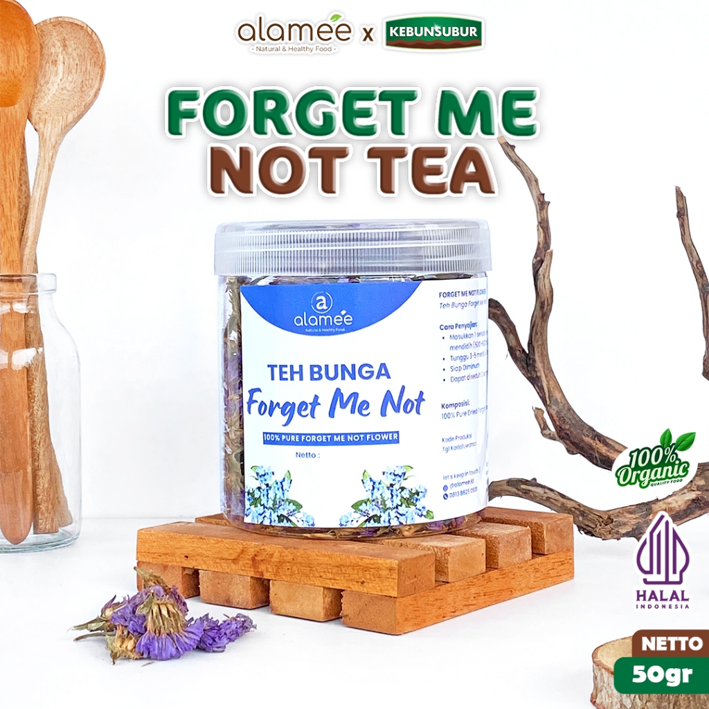 

ALAMEE Forget Me Not Flower Tea Teh Bunga Organik Kering Dried 50gr Premium kebunsubur