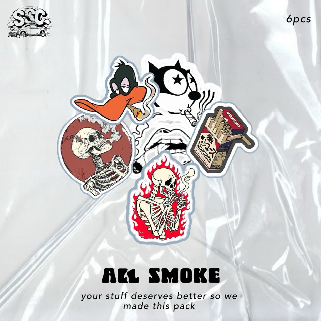 

Stiker Aesthetic sm*ke Loner Core / Urban Style – 6 pcs Handmade