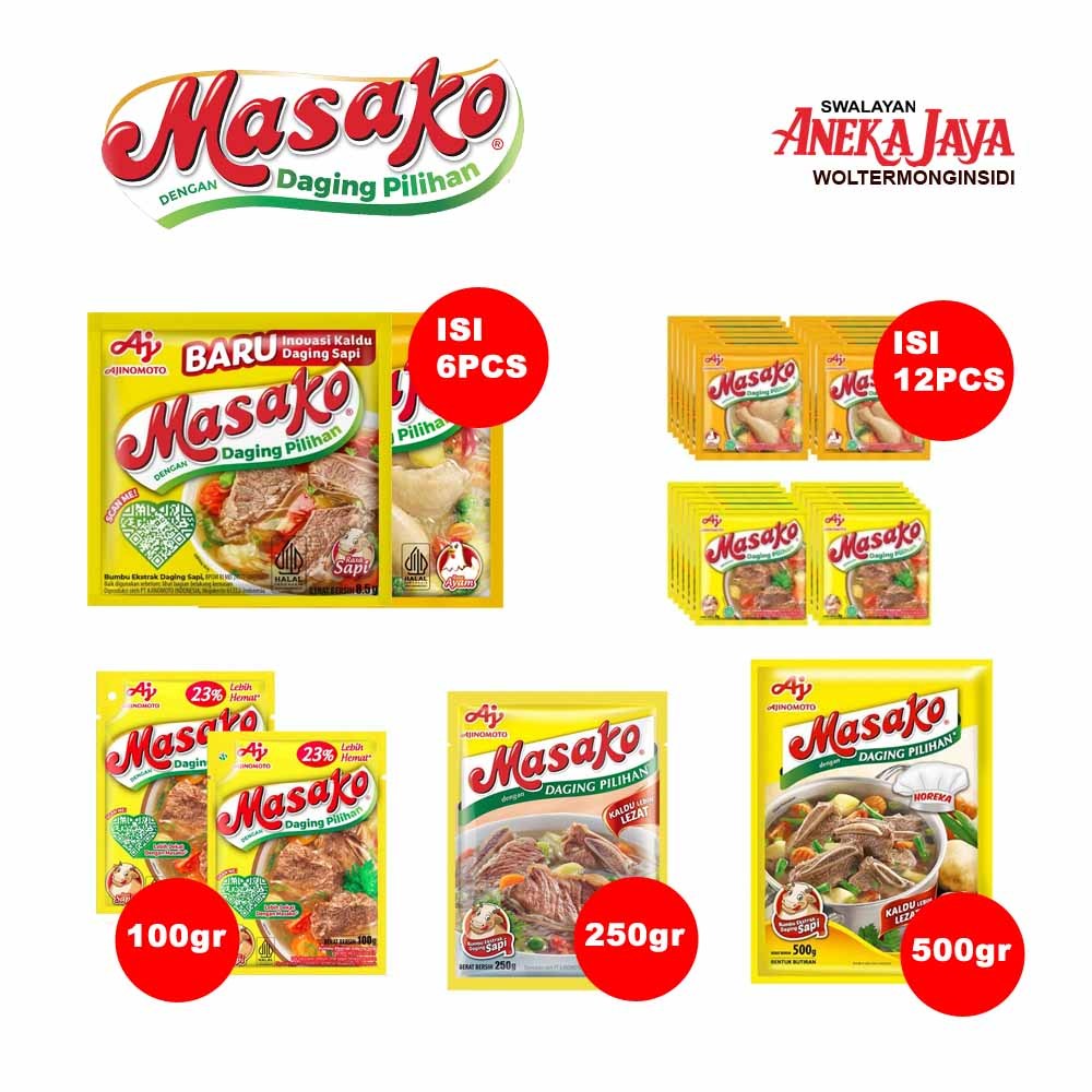 

Masako Bumbu Kaldu Rasa Sapi/Ayam 8,5gr / 100gr / 250gr / 500gr