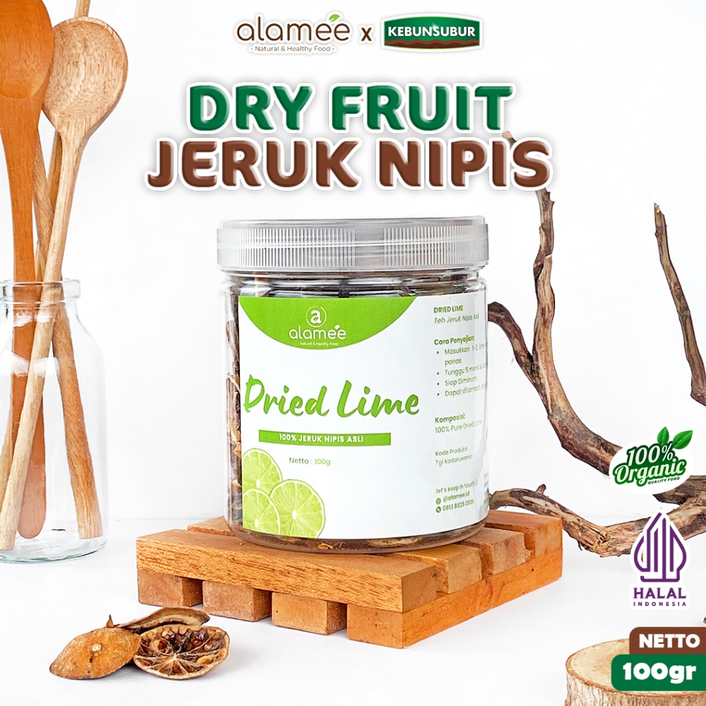

ALAMEE Dried Lime Slice Tea Jeruk Nipis Kering Teh Herbal Buah Iris Organik Premium 100gr kebunsubur