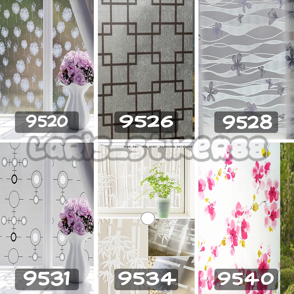 Stiker Kaca & Stiker Dapur Sticker Kaca Motif Bunga Stiker Kaca Jendela Rumah Kantor Ukuran 45Cm X 1