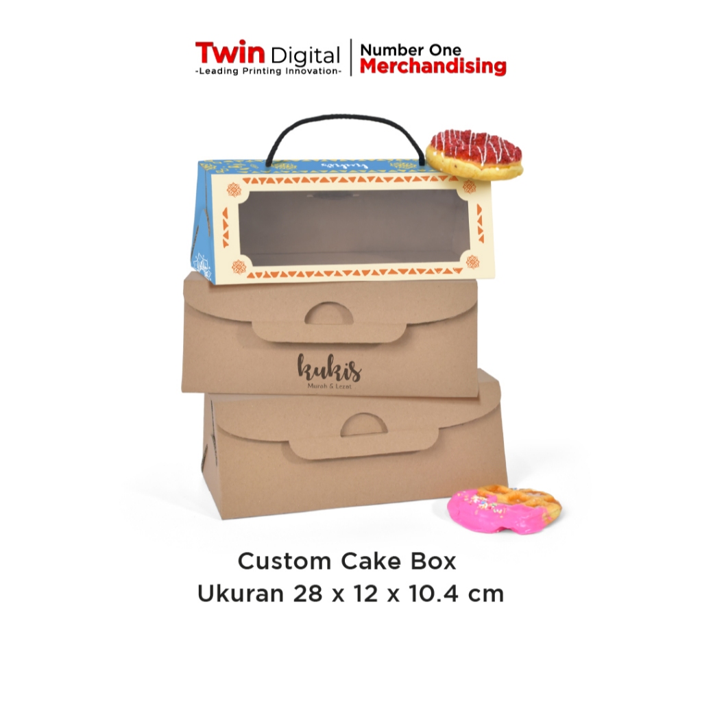 

Custom Box Kardus Makanan / Tempat Roti / Box Mika / Packing Dus Kue - Cake Box