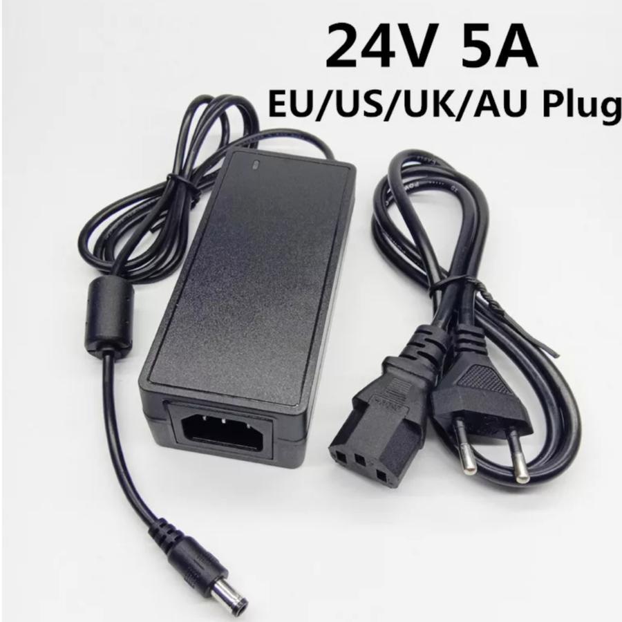universal power adaptor charger dc 24v 5A supply AC 100-240v 24 volt