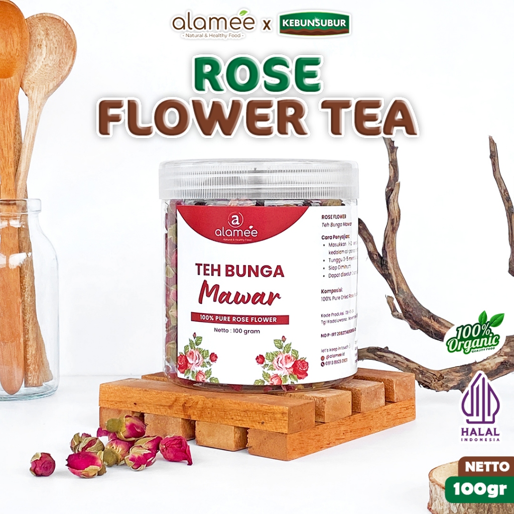 

ALAMEE Teh Mawar Rose Bud Flower Tea Bunga Organik Kering Dried Premium kebunsubur