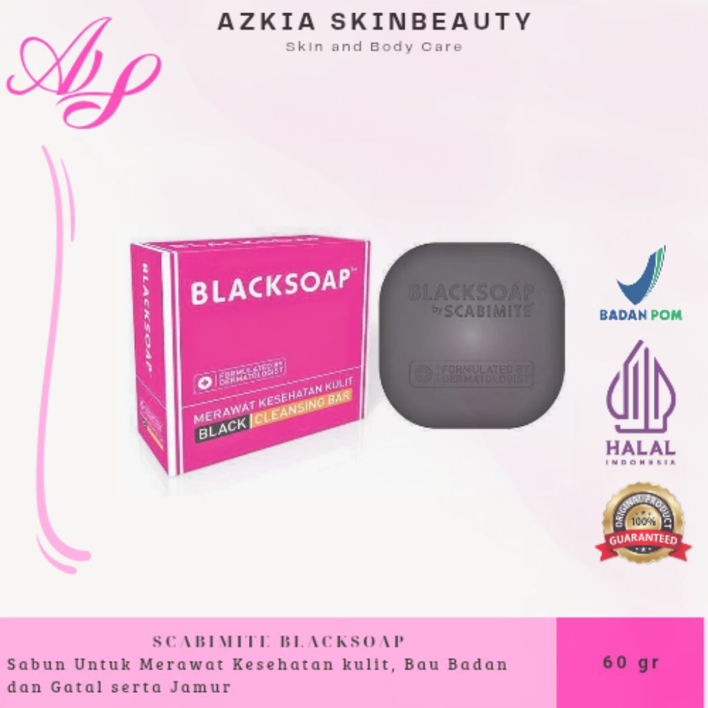 SCABIMITE BLACKSOAP 60 GR / BLACKSOAP SCABIMITE CLEANSING BAR 60 GR / SABUN MANDI ANTI BAKTERI / SAB
