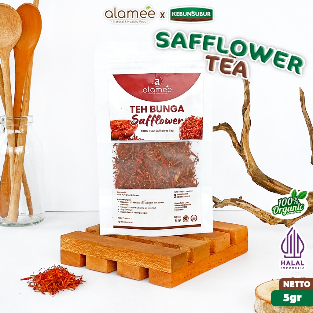 

ALAMEE Teh Safflower Dried Flower Tea Herbal Alami Organik Kering Bunga 5gr Premium kebunsubur