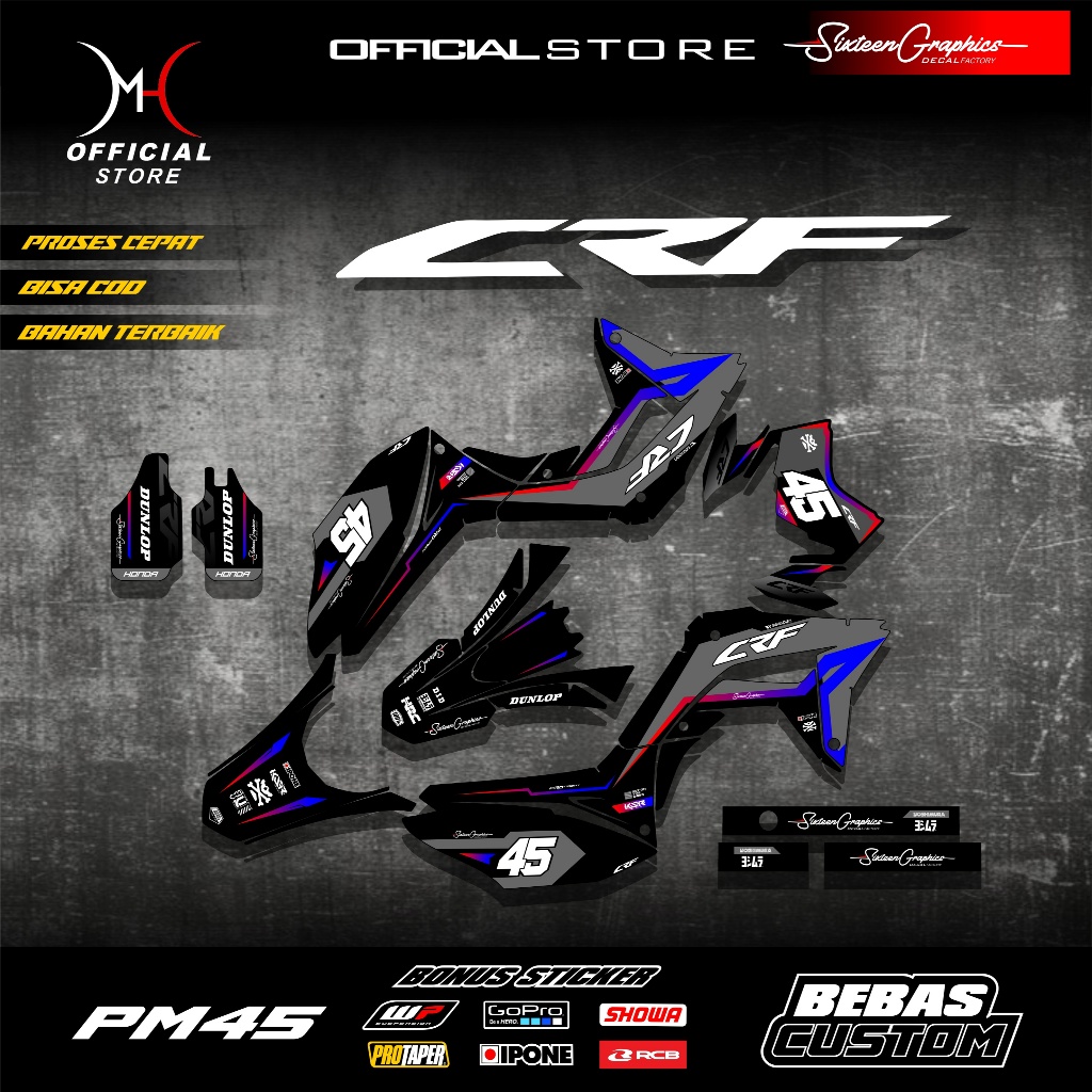 Decal Crf 150 L Fullbody Custom Sticker / Decal Crf 150 L Full Body - SUDAH TERPOTONG SESUAI POLA