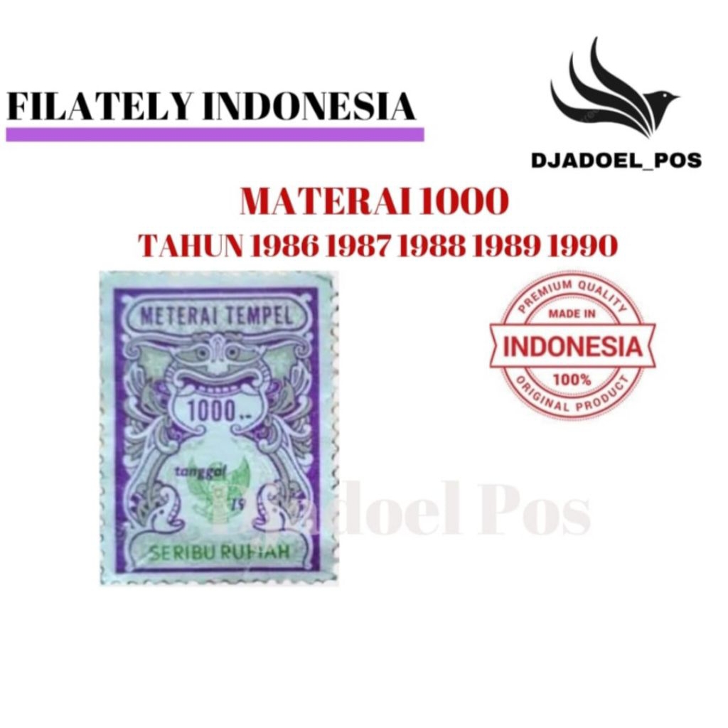 

Materai 1000 Tahun 1986 1987 1988 1989