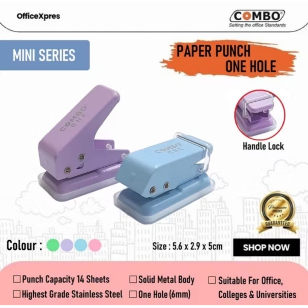 

Combo One Hole Paper Punch Pembolong Kertas