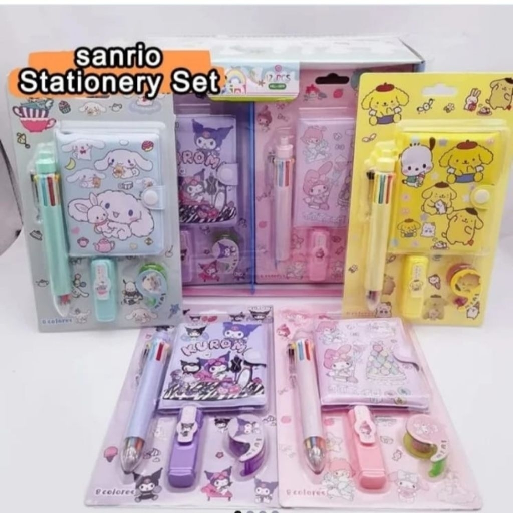 

Stationery Set Pulpen Cinnamoroll Mini Memo Notebook Kuromi Melody Selotape Highlighter ATK Anak Sekolah PAUD TK SD SMP Alat Tulis Buku Memo School