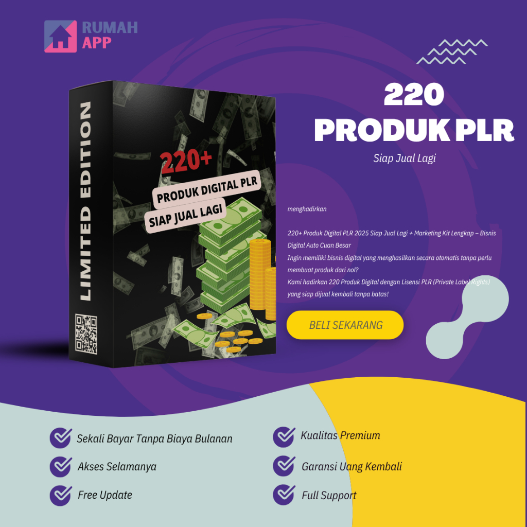 220+ Produk Digital PLr 2025 BISA Jual Lagi + Mark eting Kit Lengkap – Bisnis Digital Auto Cuan Besa